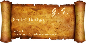 Greif Ibolya névjegykártya